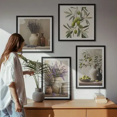 Floral vase wall art set of 4 decorative pieces