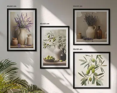 Floral vase wall art set of 4 decorative pieces