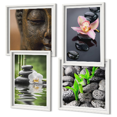 Multi-piece wall decor set Peaceful Zen Flower Buddha Composition