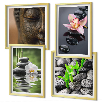 Multi-piece wall decor set Peaceful Zen Flower Buddha Composition