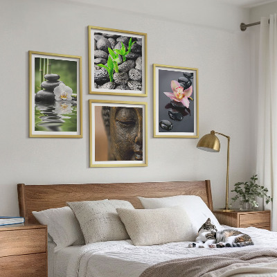 Multi-piece wall decor set Peaceful Zen Flower Buddha Composition