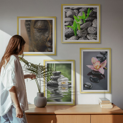 Multi-piece wall decor set Peaceful Zen Flower Buddha Composition