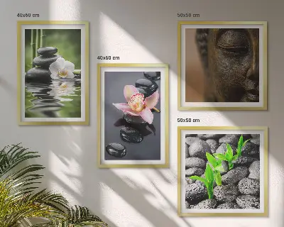 Peaceful Zen Flower Buddha Wall Decor Set multi-piece composition