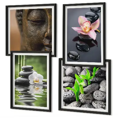 Peaceful Zen Flower Buddha Wall Decor Set multi-piece composition