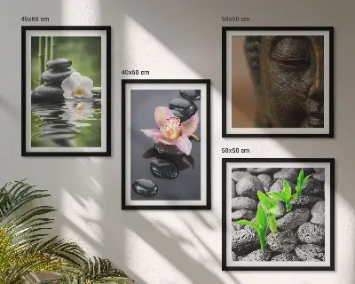 Peaceful Zen Flower Buddha Wall Decor Set multi-piece composition