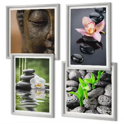 Peaceful Zen Flower Buddha Wall Decor Set multi-piece composition