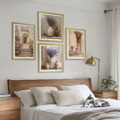 Wall art set Lavender flowers and architecture