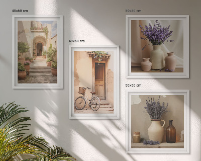 Wall art set Lavender flowers and architecture