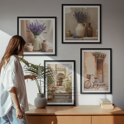 Wall art set Lavender flowers and architecture