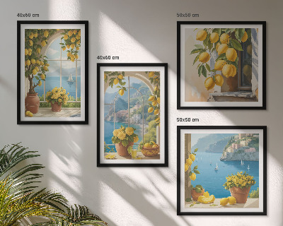 Wall art set Landscapes of the sea, lemons, windows