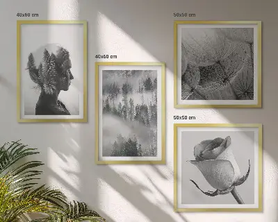 Forest fog portrait of a woman wall art set of 4 pieces