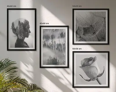 Forest fog portrait of a woman wall art set of 4 pieces