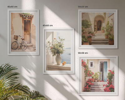 Wall art set Charming seaside streets