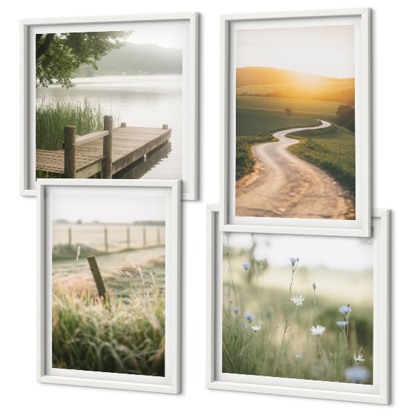 Multi-piece wall decor set Landscape meadow road west