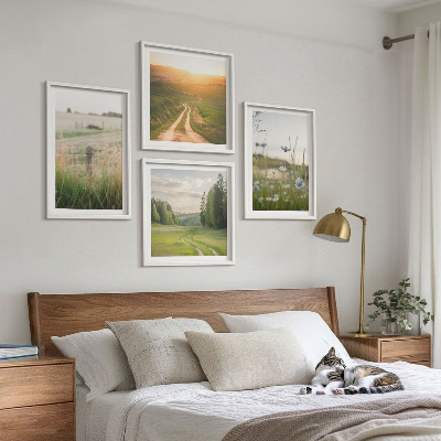 Wall art set Landscapes nature fields sun