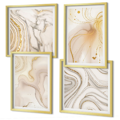 Set of 4 wall art pieces Subtle abstract patterns
