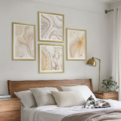 Set of 4 wall art pieces Subtle abstract patterns