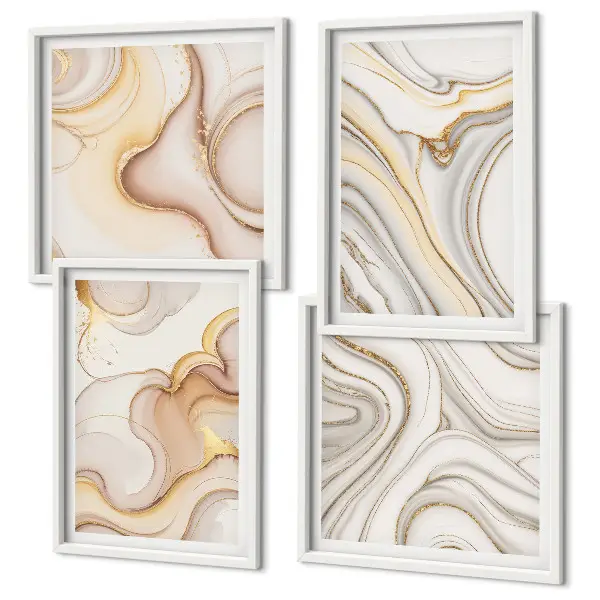 Linear abstract wall art set set of four pieces