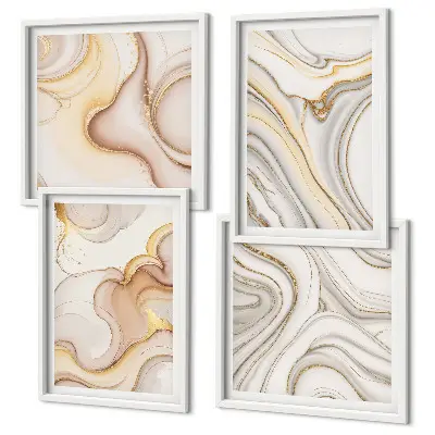 Linear abstract wall art set set of four pieces