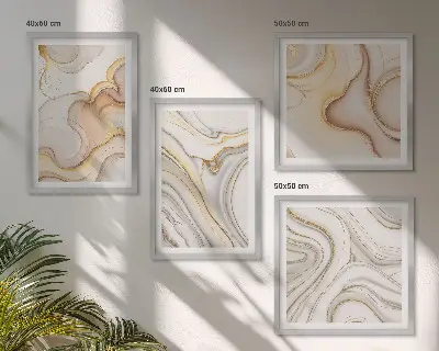 Linear abstract wall art set set of four pieces