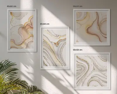 Linear abstract wall art set set of four pieces