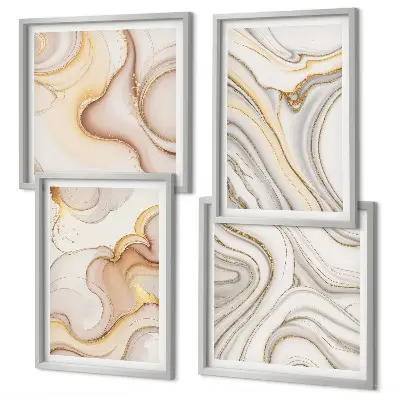 Linear abstract wall art set set of four pieces