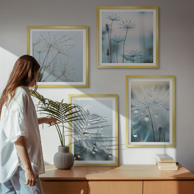 Wall art set Dewdrops on dandelions