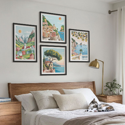 Multi-piece wall decor set Sea landscapes citrus fruits