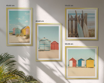 Multi-piece wall decor set Colorful houses beach sun