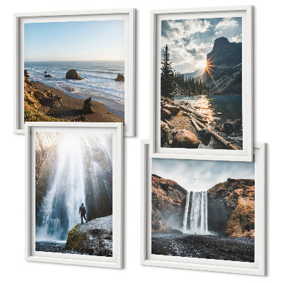 Multi-piece wall decor set Waterfalls mountains landscapes nature