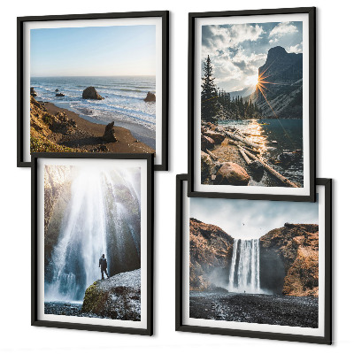 Multi-piece wall decor set Waterfalls mountains landscapes nature