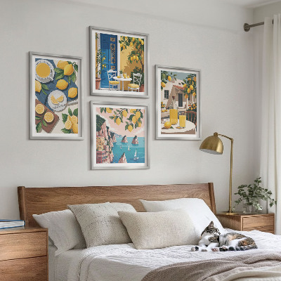 Set of 4 wall art pieces Patio Sun Lemonade
