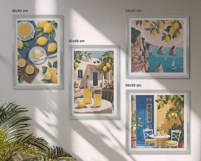 Set of 4 wall art pieces Patio Sun Lemonade