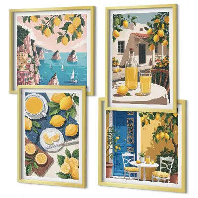 Patio Sun Lemonade wall art set of 4 pieces