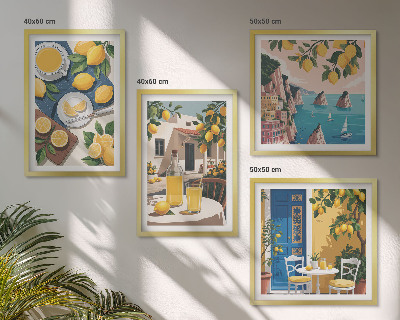 Set of 4 wall art pieces Patio Sun Lemonade