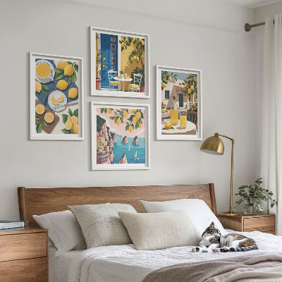 Set of 4 wall art pieces Patio Sun Lemonade