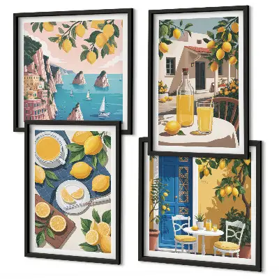 Patio Sun Lemonade wall art set of 4 pieces