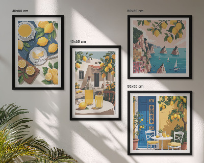 Set of 4 wall art pieces Patio Sun Lemonade