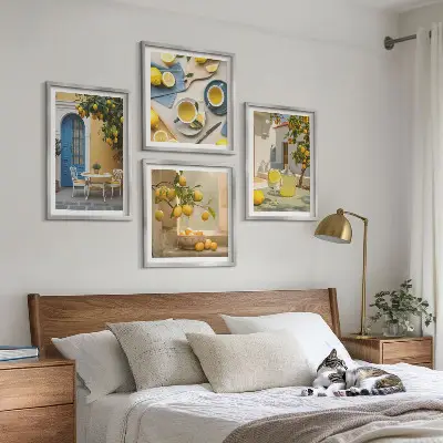 Multi-piece wall decor set lemons and a blue door