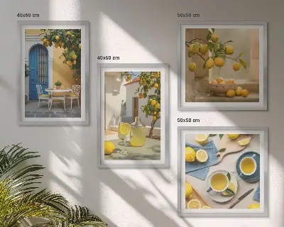 Multi-piece wall decor set lemons and a blue door
