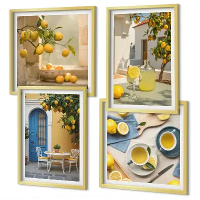 Multi-piece wall decor set lemons and a blue door