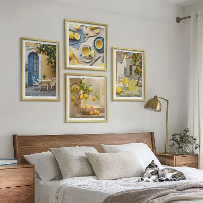Multi-piece wall decor set lemons and a blue door