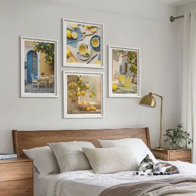Multi-piece wall decor set lemons and a blue door