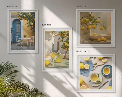 Multi-piece wall decor set lemons and a blue door