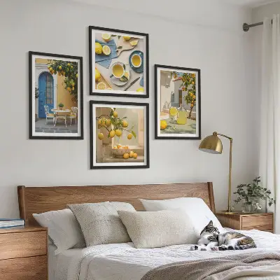 Multi-piece wall decor set lemons and a blue door