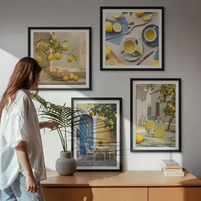 Multi-piece wall decor set lemons and a blue door