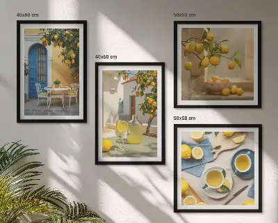 Multi-piece wall decor set lemons and a blue door