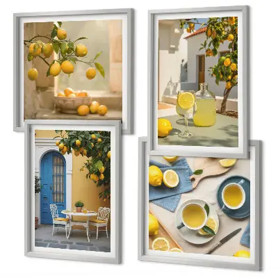 Multi-piece wall decor set lemons and a blue door