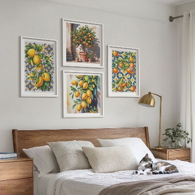 Wall art set Colorful abstract citrus fruits