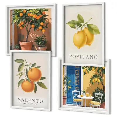Amalfi lemons and oranges wall art set set of wall art prints featuring Amalfi lemons and oranges